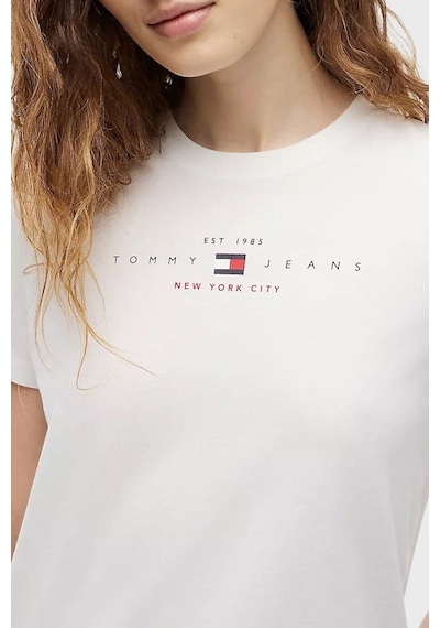 Tommy Jeans Pamuklu Regular Fit Bisiklet Yaka T Shirt Kadın T Shirt Dw0dw22789 Ybl Beyaz