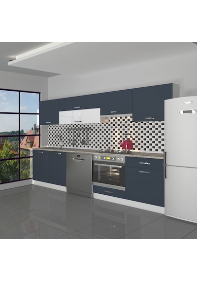 Decoraktiv Elite 280y Ank Mdf Hazır Mutfak Dolabı - Tezgah Dahil - Antrasit