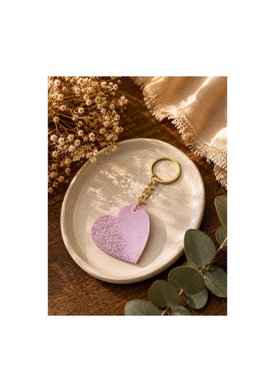 Romantik Kalp Tasarımlı Anahtarlık Çanta Süsü & Anahtar Aksesuarı Pembe