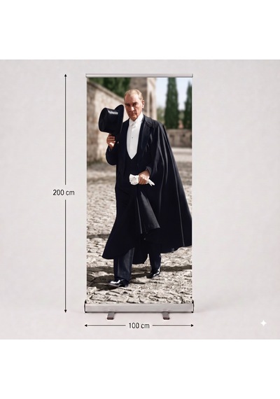 Atatürk Poster Baskılı Roll Up Banner 100x200cm No:3 Diğer