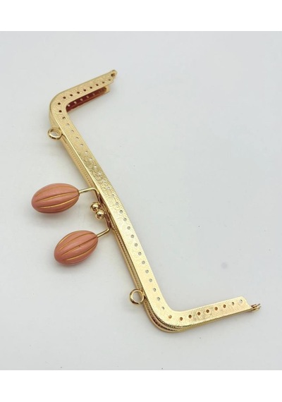 Angel Çanta Aksesuar 20 Cm Pudra Badem Toplu Çanta Klipsi Çanta Bursu Light Gold Metalli Diğer