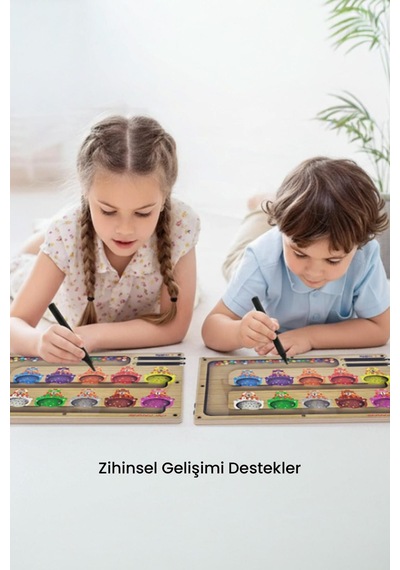 Manyetik Labirent Montessori Matematik Oyunu Harfleri  Öğreniyorum Eğitici Oyuncak 25 cm