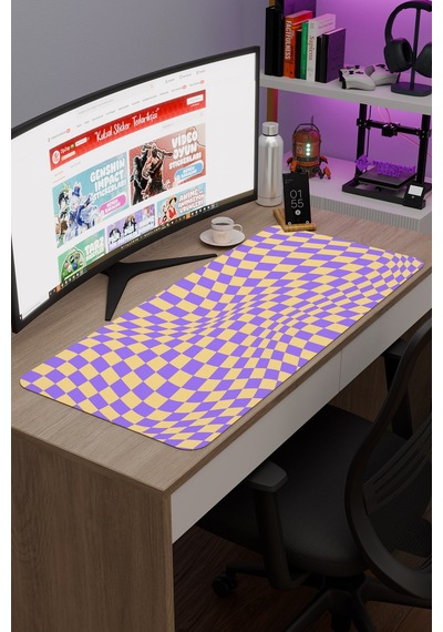 Dama Kaymaz Dikişli Kauçuk Oyuncu Mousepad V1 - 90x40 Xxl Gaming Mouse Pad Fare Altlığı