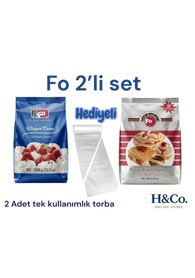 Fo 2'li Set Toz Krema Ve Toz Krem Şanti Hediyeli - Pastacı Kreması - Şanti