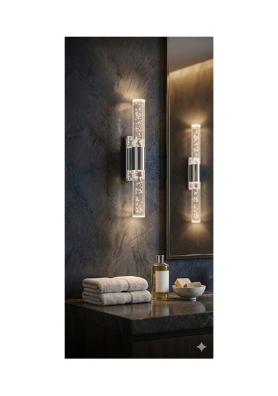 Bubblelight Small 31 Cm Modern Tasarım Led Aplik - Duvar Lambası - Gümüş - Pilli - Günışığı Platinum Günışığı Pilli