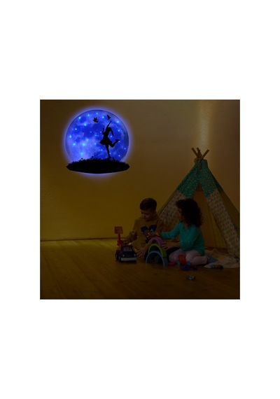 Kişiselleştirilebilir Led Işıklı Epoksi Cam Katmanlı Tablo Kaylee Dolunay Mavi - 738127534 Mavi