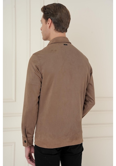 Efor Comfort Fit Mono Yaka Kapaklı Cep Casual Vizon Ceket C 699 Vizon