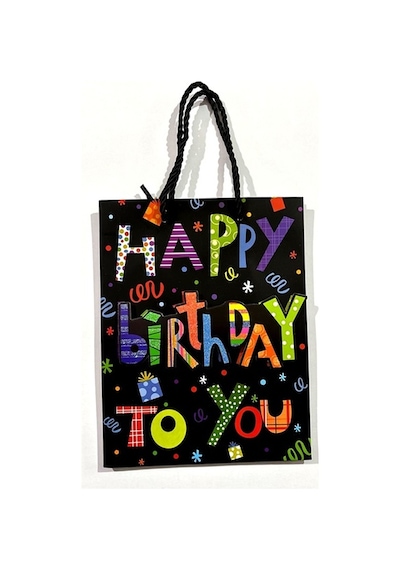 Happy Birthday Karton Hediye Poşeti 18x23cm - 2 Adet