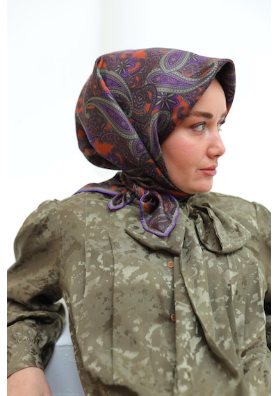Silk Home Sura İpek Eşarp 11455-s21 Tarçın, Yeşil, Gül Kurusu, Mor, Kahverengi
