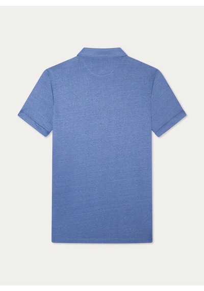 Hackett Mavi Erkek %100 Keten Slim Fit Polo T-shirt Hm563274