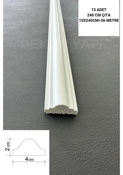 Dekoratif Boyanabilir 15 Adet 2,5 Cm Polistren Duvar Çıtası