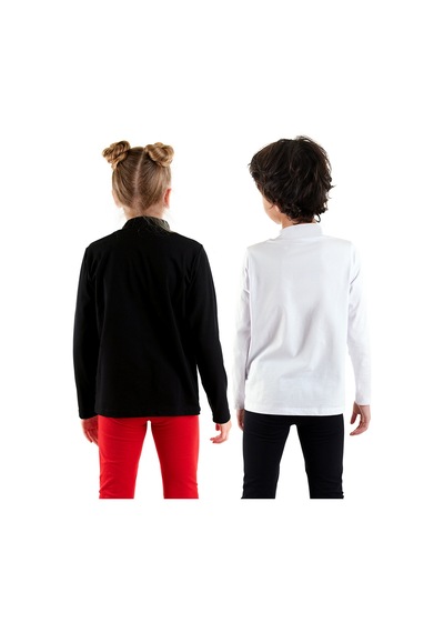 Denokids Siyah Ve Beyaz Unisex C Ocuk 2'li Paket Bog Azlı T-shirt Renkli