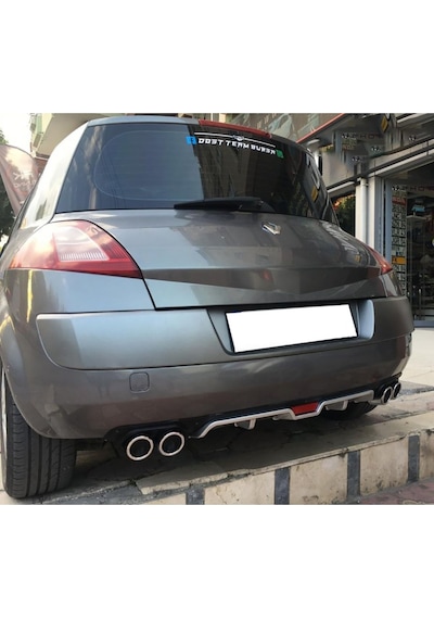 Renault Megane 2 Hb Siyah Difüzör 4 Krom Egzoz Görünümlü Difizör Arka Ek Body Kit 2002-2009