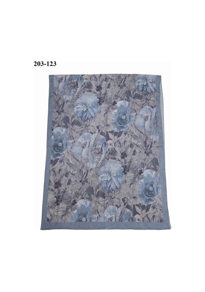 Moonscarfs Moonscarf Bambu Kraş Pamuk Şal Mavi 203-123 Çok Renkli