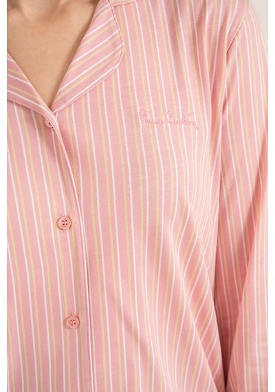 Pierre Cardin Kadın Stripes Pembe Gömlek Pijama Takımı Pc9296-s-v1 Pc9296-s-v1
