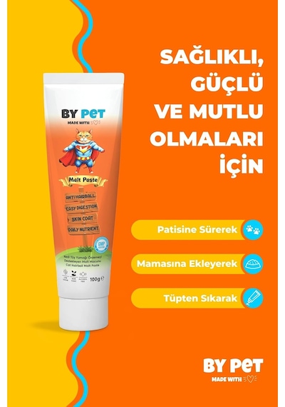 Kedi Tüy Yumağı Önlemeyi Destekleyen Özel Formül Malt Macunu 100 Gram Kedi Maltı