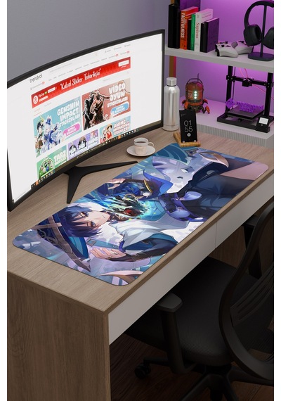Wanderer Genshin Impact Anime Gacha V3 - 90x40 Xxl Gaming Mouse Pad Fare Altlığı