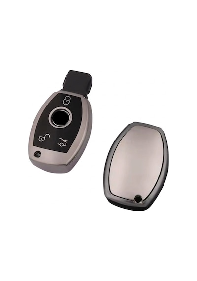 Mercedes E Seri Uyumlu Smart 3 Buton Silikon Oto Anahtar Kumanda Kabı Kılıf Gri