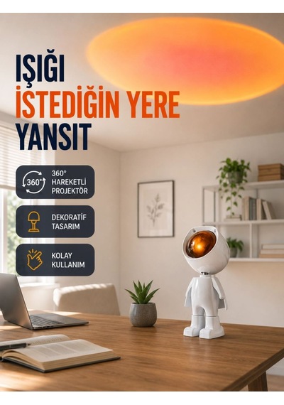 Dekoratif Gün Batımı Işığı - Astronot Figürlü Yeni Nesil Diğer