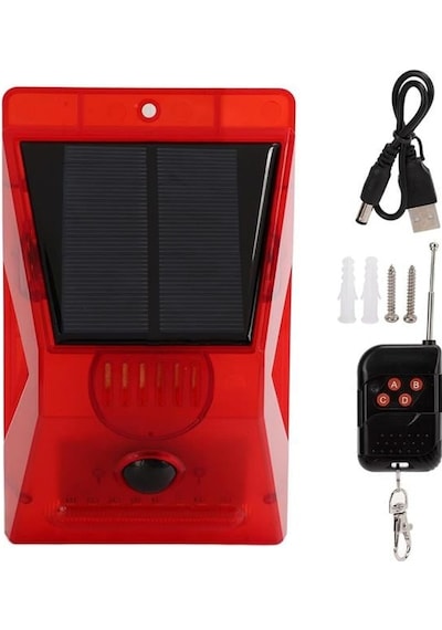 Powermaster Pm-26957 Sesli Hayvan Kovucu Alarm Cihazı Uzaktan Kumandalı Solar Panelli
