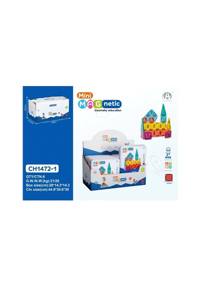 3.75cm Mini Magnetic Blok Metal Kutu 24 Parça