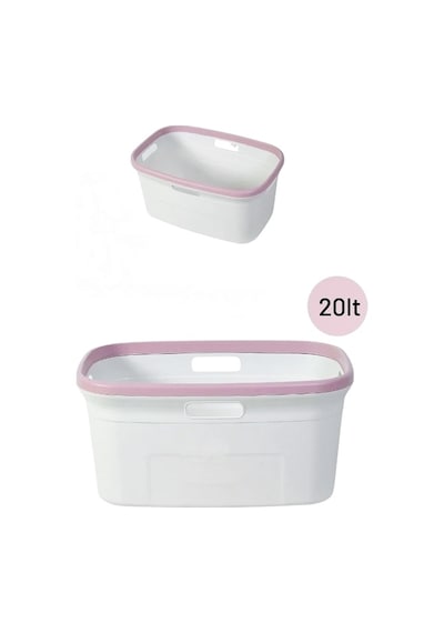 Motek Çamaşır Selesi Çamaşır Taşıma Selesi Pudra+beyaz Beyaz - Pudra