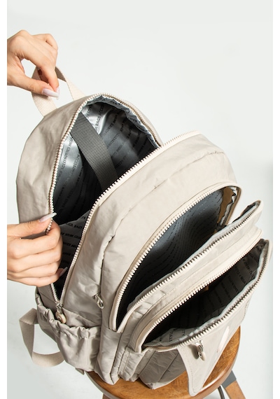 Nemo Bags Bej Unisex Okul Çantası, Crinkle Su Geçirmez Kumaş, Laptop Seyahat Sırt Çantası, 24 Lt, 40x30cm Bej