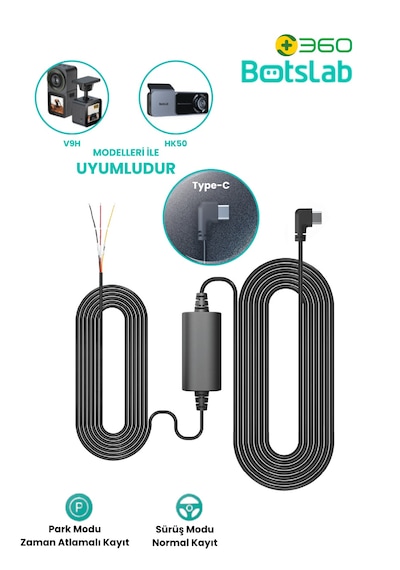 360 Botslab Gen1 Type-c Park Modu Akü Bağlantı Kablo Kiti