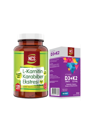 L-karnitin 120 Tablet+vitamin D3 K2 20 Ml