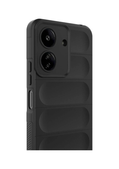 Xiaomi Poco C65 Kılıf Kamera Korumalı Esnek Silikon Parmak Şeritli Pazarplus Lacivert