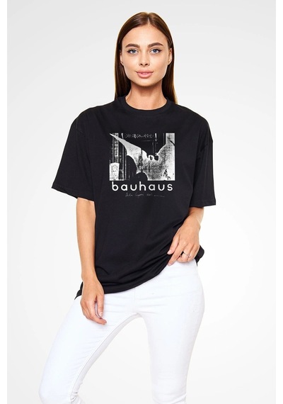 Startmore Adrift Ko Buta Bauhaus Baskılı Unisex Siyah Oversize Tişört Os55128 Siyah