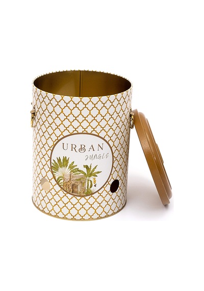 Forrest Yellow Urban Desenli Metal Soğanlık, 17.5 X 22.5 Cm, 5 Lt