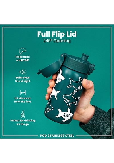 Ion8 Sızdırmaz Çocuk Su Termosu 320 Ml - Köpekbalığı Çok Renkli