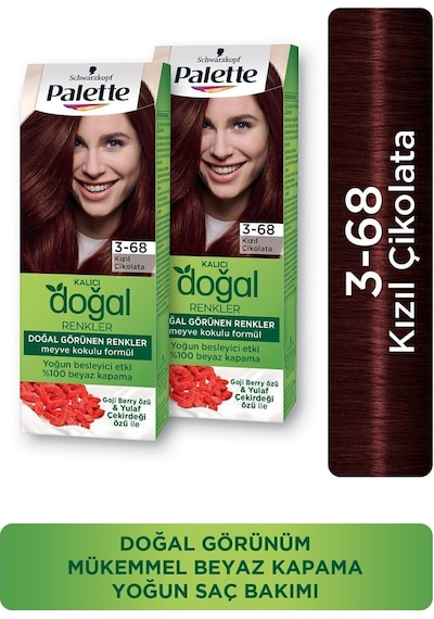 Palette Kalıcı Doğal Renkler 3 - 68 Kızıl Çikolata X 2 Adet