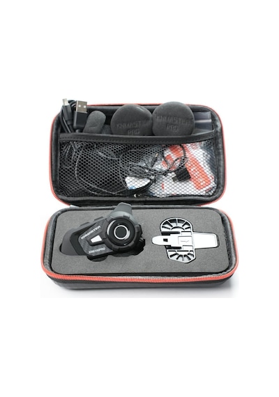Knmaster Kn6100 Pro3.nesil Motosiklet Kask Intercom Bluetooth İnterkom Kulaklık Seti Karbon Siyah