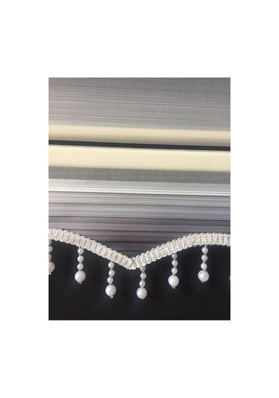 Gri Renk Geçişli Boncuklu Zebra Stor Perde Gri - 106387835 Gri