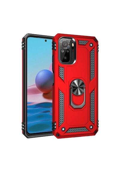 Xiaomi Redmi Note 10 Kılıf Zore Vega Yüzüklü Standlı Zırh Kılıf