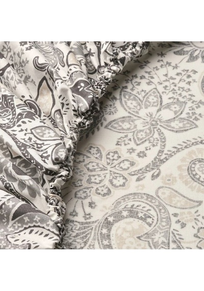 Ikea Rodgersıa Çift Kişilik Çarşaf 180 X 200 Cm Beyaz - Gri