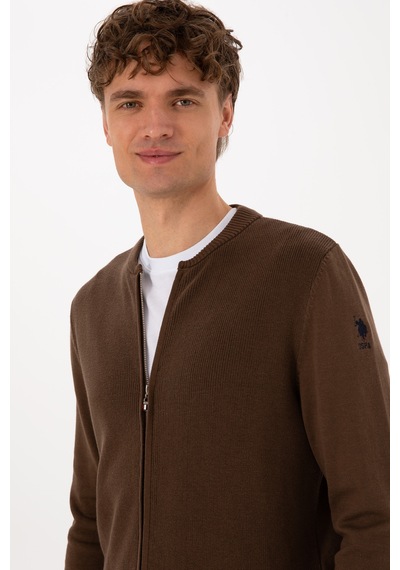 U.s. Polo Assn. Erkek Kahverengi Hırka Triko 50313721-vr029 Kahverengi