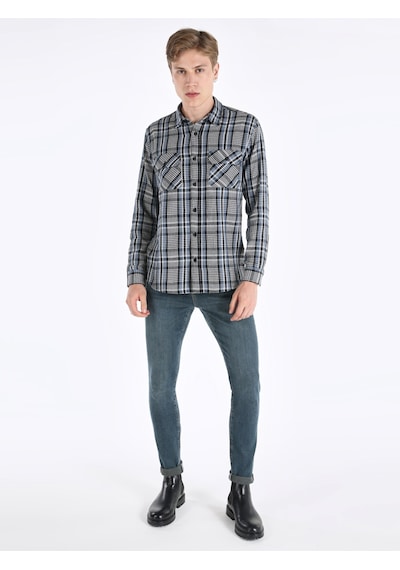 Colin's Colins Regular Fit Mavi Erkek Uzun Kol Gömlek Cl1065946 Mavi