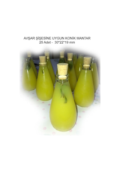 Avşar Soda Cam Şişesine Uyumlu 25 Adet Konik Mantar Tıpa 30X22X19