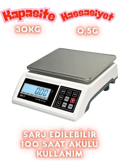 Baterist Jcs-bı 30 Kg - 0,5 G Tartım Terazisi