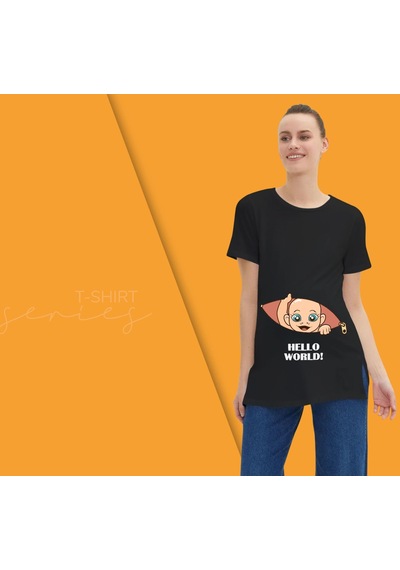 Bk Gift Espri Tasarımlı Siyah Hamile Tişörtü, Hamileye Hediye, Yeni Anne Hediyesi, Arkadaşa Hediye-8 001