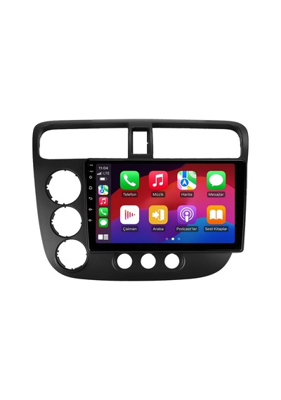 Honda Civic 2001-2006 Android Multimedya Carplay Android Auto Navigasyon Kameralı 6gb Ram 64gb 9"