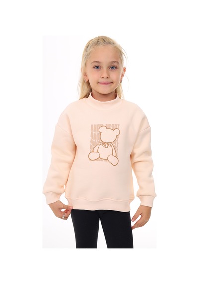 Toontoy Kız Çocuk Baskılı Sweatshirt Bej