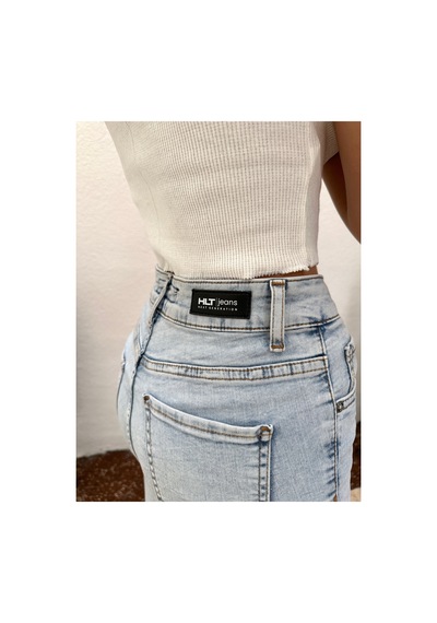 HLT Jeans Kadın Mavi Kar Süper Skinny Fit Yüksek Bel Likralı Esnek Jean Kot Pantolon Jennie-2004