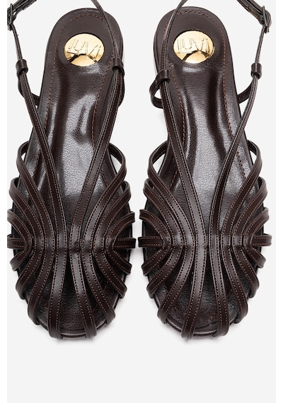 Luvishoes Lıss Kahverengi Cilt Kadın Sandalet Kahverengi