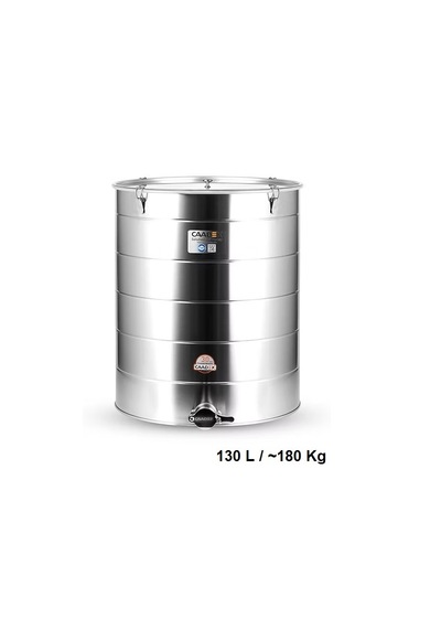 Caadex Bal Dinlendirme Kazanı, Paslanmaz Musluklu, Paslanmaz, 130 L / 180 Kg, Cx-camcs180