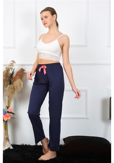 Akbeniz Kadın Pamuklu Alt Pijama 27468 - M Lacivert