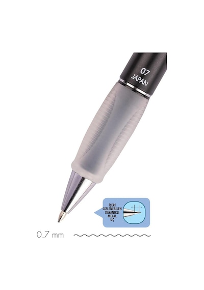 Serve Deep Versatil Uçlu Kalem 0.7mm - Metalik Siyah